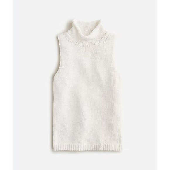 New J. Crew Size XS Rollneck sweater shell White FA23